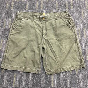 Carhartt Shorts Mens 40 Green Flat Front Ripstop Relaxed Fit Casual Workwear